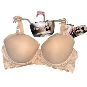 44D Lace Plunge Bra Smart Sexy Curvy New